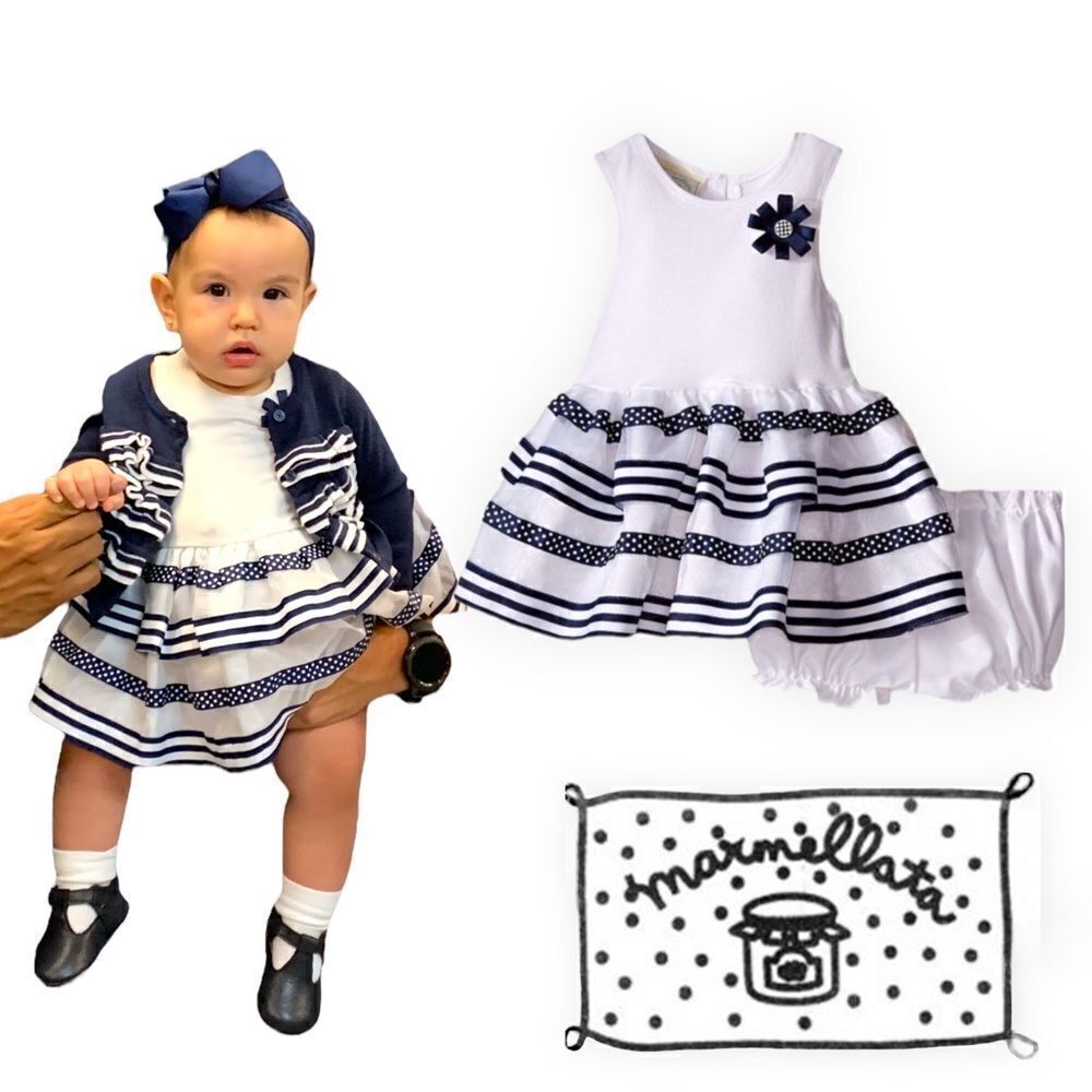 MARMELLATAย | Navyโ& White | Baby GirlโSUNDRESS